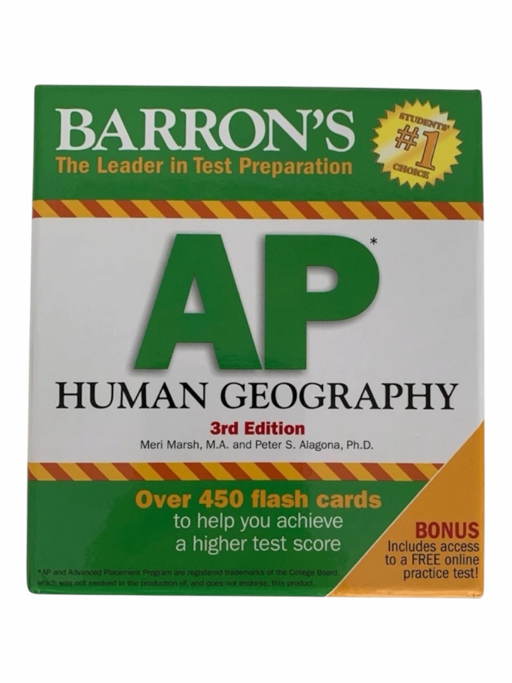 Barron's AP Human Geography Flash Cards 3rd Edition Ring Included Like New